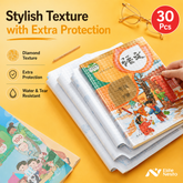 30 Pcs Waterproof Plastic Book Cover Office & Stationery