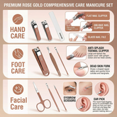 8-in-1 Professional Manicure & Pedicure Set – Stainless Steel Nail Care Kit with Travel Case