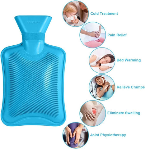 1000ml Hot Water Bag for Pain Relief – Leakproof Rubber Heating Bottle for Back, Neck & Period Cramps