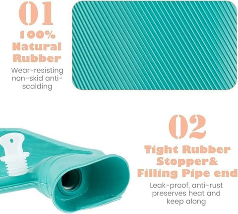 1000ml Hot Water Bag for Pain Relief – Leakproof Rubber Heating Bottle for Back, Neck & Period Cramps