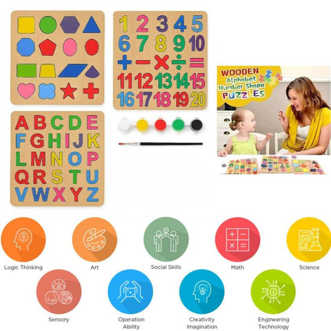 3-Piece Kids Puzzle Set – Colorful Educational Jigsaw Toys for Brain Development