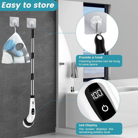 9-in-1 Premium Electric Spin Scrubber Cleaning Brush Mop – Cordless Multi-Purpose Cleaning Tool with Adjustable Handle