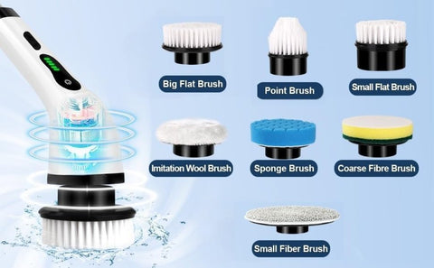 9-in-1 Premium Electric Spin Scrubber Cleaning Brush Mop – Cordless Multi-Purpose Cleaning Tool with Adjustable Handle