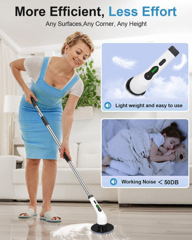 9-in-1 Premium Electric Spin Scrubber Cleaning Brush Mop – Cordless Multi-Purpose Cleaning Tool with Adjustable Handle