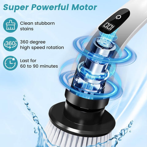 9-in-1 Premium Electric Spin Scrubber Cleaning Brush Mop – Cordless Multi-Purpose Cleaning Tool with Adjustable Handle