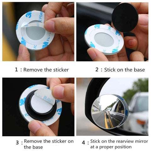 360° Adjustable Car Blind Spot Mirror – Wide Angle Safety Rear View Mirror for Cars