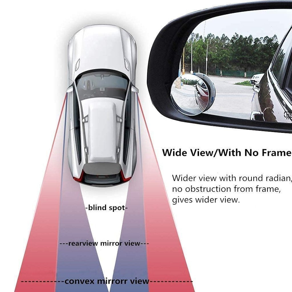360° Adjustable Car Blind Spot Mirror – Wide Angle Safety Rear View Mirror for Cars