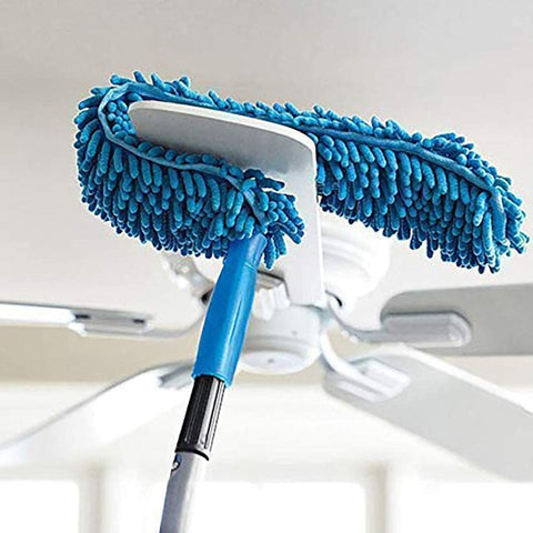 Fan Mop Cleaner Duster with Extendable Rod – Microfiber Ceiling Fan Cleaning Brush for Home & Kitchen