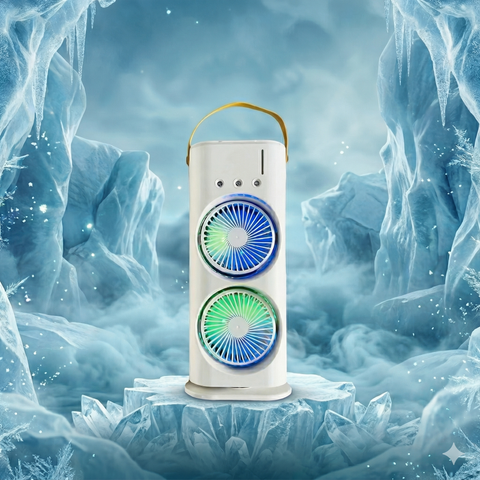 Portable Double Air Cooler Fan – USB Rechargeable Mini Cooling Fan for Home & Office