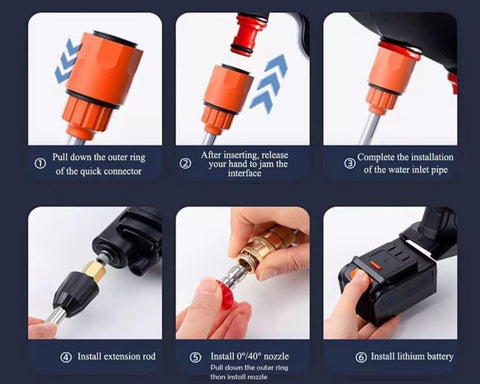 High Pressure Car Washing Gun – Adjustable Water Spray Nozzle for Car, Bike & Garden Cleaning