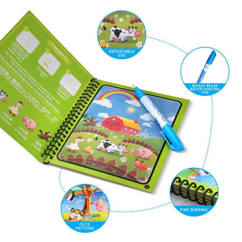 Magic Water Coloring Book with Magical Water Doodle Pen