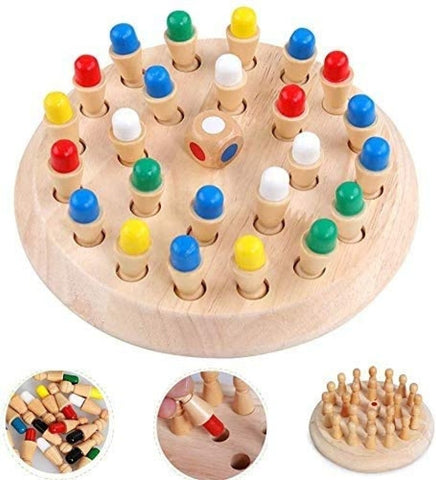 Wooden Memory Game for Kids – Color Matching Chess Board Educational Toy (Brain Development & Concentration)