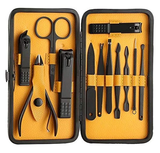 Stainless Steel Nail Cutter Set – Professional Manicure & Pedicure Grooming Kit with Travel Case