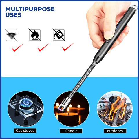 Rechargeable USB Electric Arc Lighter – Windproof Flameless Plasma Lighter for Kitchen & Outdoor Use