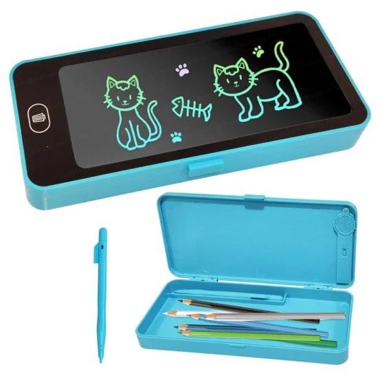 LCD writing tablet with pencil box