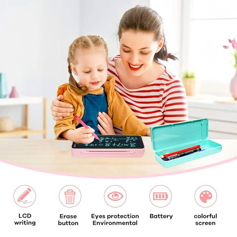 LCD writing tablet with pencil box